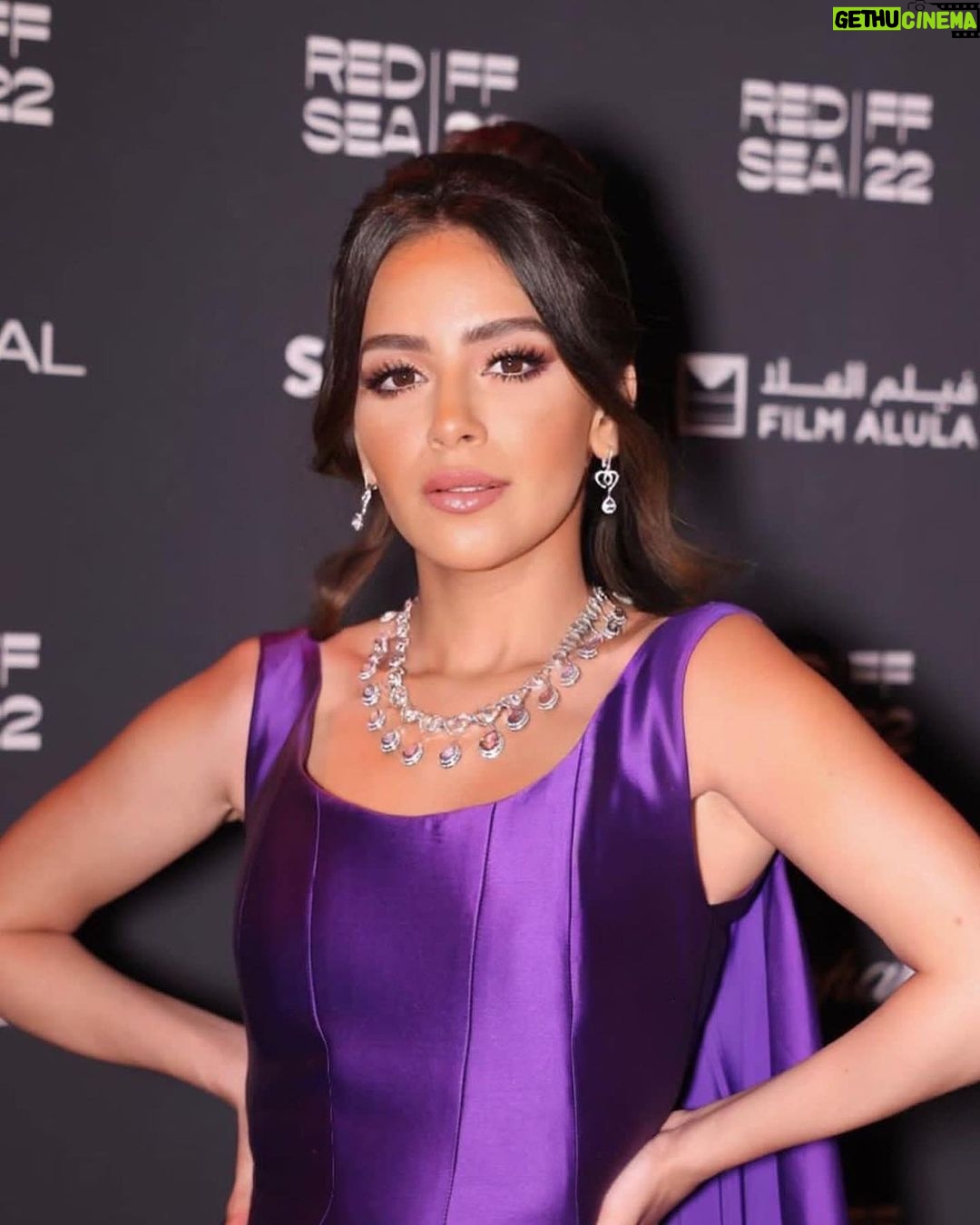 Gamila Awad Instagram - For the love of @chopard graced in a @chopard exclusive set for @redseafilm 💜💎 styled by @mohamedashraff wearing @honaydaofficial makeup by @dinaragheb hair by @hema.hairstyle photographed by @lea.khneisser Jeddah, Saudi Arabia
