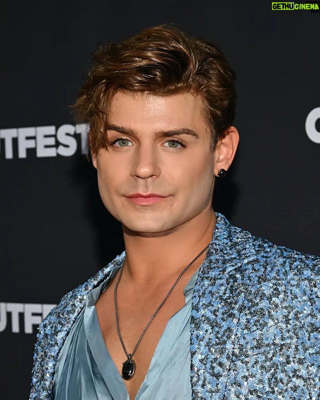 Garrett Clayton Instagram - Thank you for inviting us to a Fabulous opening night @outfest. It was an inspiring evening and I’m proud to be in this community with you. Styled by : @allzedetails Suit: @zadigvoltaire Shoes: @jessicasimpsonstyle Jewelry: @icelinkofficial @swarovski