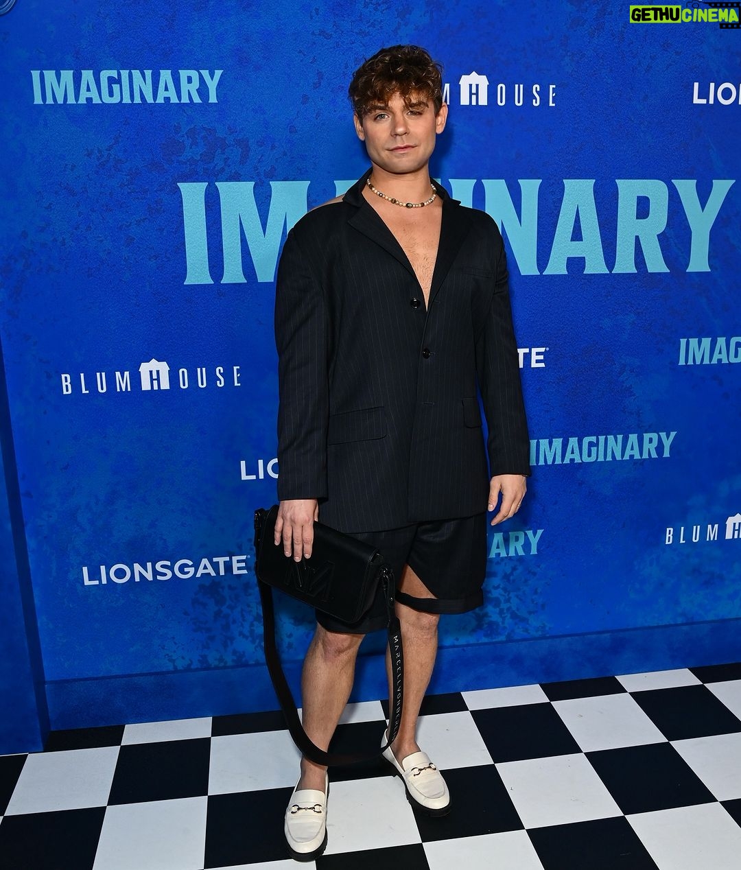 Garrett Clayton Instagram - @imaginaryfilm premiere ▪️◾️▪️ Wearing @gerland_official suit @loft shoes Styled by @allzedetails #Gerlandofficial, #Fashion, #mensfashion, #ootd, #Outfitoftheday, #LAfashion, #short, #blazer, #jacket, #Italianfashion, #fashionista, #Istafashion, #lookingsharp, #imaginarypremier, #fashion2024, #couture, #luxuryfashion