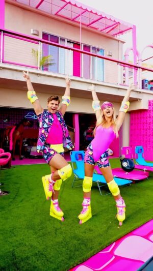 Garrett Clayton Instagram - Who’s excited for the Barbie Movie?! 🎟️🏝️
Hi, we’re Barbie and Ken. 
Welcome to our Malibu Dreamhouse 🕺💃

#Barbie #barbiemovie #dancing