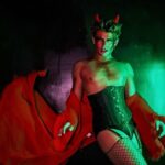 Garrett Clayton Instagram - Let them eat cake 🍰 😈 Last night, getting to be The Devil in the @exorcistic_musical was a damn BLAST. Always grateful to work with my @cherrypoppinsla family. I love you and cheers to the start of an amazing run! See you again on closing night of the run 😜♥️ Shout out to @mybrytography for these epic character photos