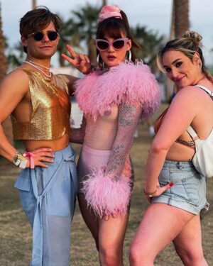 Garrett Clayton Instagram - #coachella with my ride or die @emmahunton so far 😊 #coachella2023 BIG shoutout to @electrolit for hooking us up! ♥️😍😍🙌