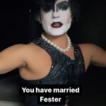 Garrett Clayton Instagram - Happy Halloween! 🎃😂 what’s your favorite line from Adam’s Family?! This is one of my top favorite moments I also think in another character life Frankenfurter and Janet are good comps for morticia and Debbie 😂😂😂