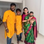 Gayathri Yuvraaj Instagram - Amma Pol poonu 👩‍👦 Appa pol paiyan 👨‍👦 New happenings ❤️ Yuga dress @ilandhalir #happymorning 👩‍👩‍👧‍👦
