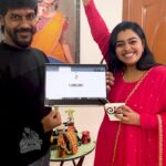 Gayathri Yuvraaj Instagram - 🙏🏻✨🤩1 Million Subscribers🤩✨🙏🏻 Thank you makkale for your constant support to Our youtube channel #gayathrifromaminjikarai Love you all❤️ @yuvi_smart love you💕