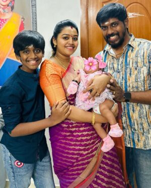 Gayathri Yuvraaj Instagram - Celebrating our first New Year with our little princess! We are now a family of four. Here’s to joy, love, and new beginnings in 2024!”👨‍👨‍👧‍👦🥳🧿

 Happy new year my insta family 🥳

#2024 #happynewyear #👨‍👨‍👧‍👦