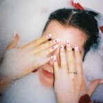 Genevieve Hannelius Instagram - sad girl self care ❤️‍🩹 new @gpolishofficial Valentine’s Day nails are available now