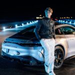 George Russell Instagram - S̶i̶n̶ Speed City ⚡ An action-packed night under the stars in Vegas with @GeorgeRussell63 and the new @MercedesAMG GT 😍 #AMGxIWC #SOAMG