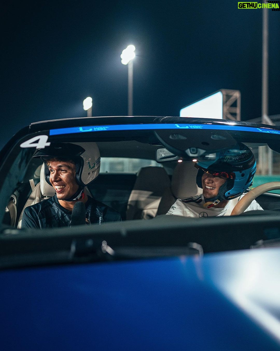 George Russell Instagram - The best way to complete your first lap of the weekend 🤝 Losail International Circuit