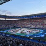 George Russell Instagram - Unbelievable atmosphere at the @rugbyworldcup! 🏉 Excited to be here with INEOS for the opener. 🇫🇷 🇳🇿 Stade de France