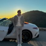George Russell Instagram - Chasing sunsets 🌅🏔️