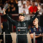 George Russell Instagram - P3 in the race 🏆 and P2 for @mercedesamgf1 in the Constructors' Championship🏆! What a way to end the 2023 season!! I gave it my all out there today and am thrilled with the result. Thank you to the team for your hard work; congrats to each and every one of you. We never stopped fighting and it shows. We'll be back even stronger next year 💙 Yas Marina Circuit