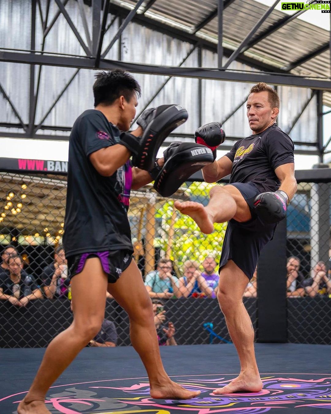Georges St-Pierre Instagram - Georges St-Pierre At Bangtao Our first day of @georgesstpierre visiting us at Bangtao is officially finished π₯Big thank you to Georges and his team for making this day so special πͺ Georges gave some interesting insights into what it takes to become a champion at the highest level of MMA during our Q&A π€ Then followed by Georges showing his skills on the pads with our 3 world renowned trainers @ajarn_wat @lerdsila_muaythaiiyarin @aaa_gaiyanghadao π₯ We still have tickets available for tomorrows seminar with @georgesstpierre at 10am π« come and learn the techniques used by the GOAT π All photos from todays event are live on our website including everyones photo with Georges πΈ Donβt forget to tag us π·οΈ @bangtaomuaythaimma ποΈ #teambangtao Bangtao Muay Thai & MMA