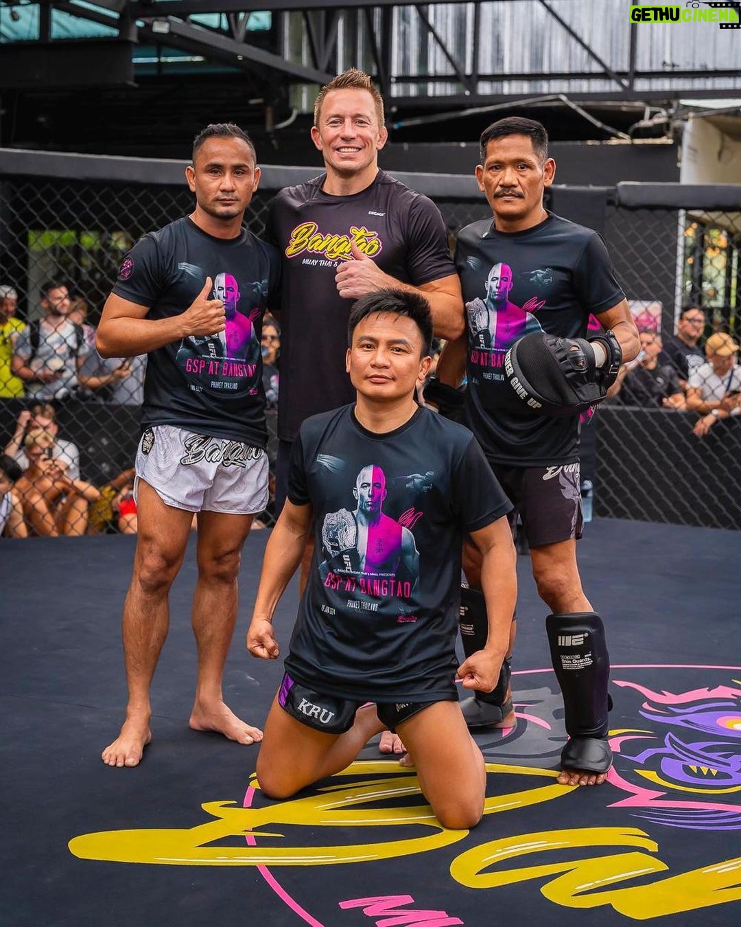 Georges St-Pierre Instagram - Georges St-Pierre At Bangtao Our first day of @georgesstpierre visiting us at Bangtao is officially finished π₯Big thank you to Georges and his team for making this day so special πͺ Georges gave some interesting insights into what it takes to become a champion at the highest level of MMA during our Q&A π€ Then followed by Georges showing his skills on the pads with our 3 world renowned trainers @ajarn_wat @lerdsila_muaythaiiyarin @aaa_gaiyanghadao π₯ We still have tickets available for tomorrows seminar with @georgesstpierre at 10am π« come and learn the techniques used by the GOAT π All photos from todays event are live on our website including everyones photo with Georges πΈ Donβt forget to tag us π·οΈ @bangtaomuaythaimma ποΈ #teambangtao Bangtao Muay Thai & MMA