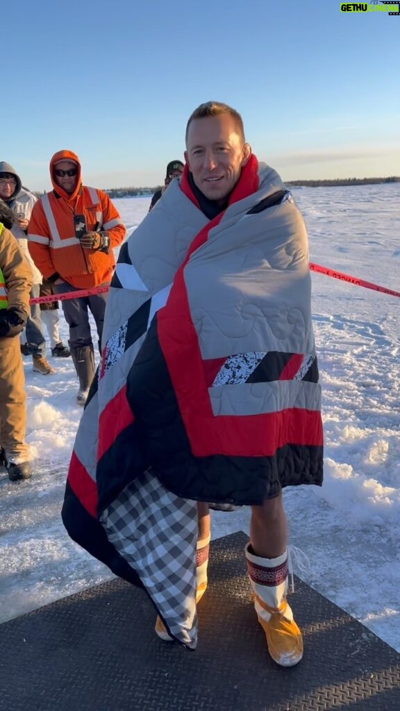 Georges St-Pierre Instagram - Thank you to the Cree Nation for seting up a Polar plunge for me. Ekosani! ❤️ Norway House Cree Nation