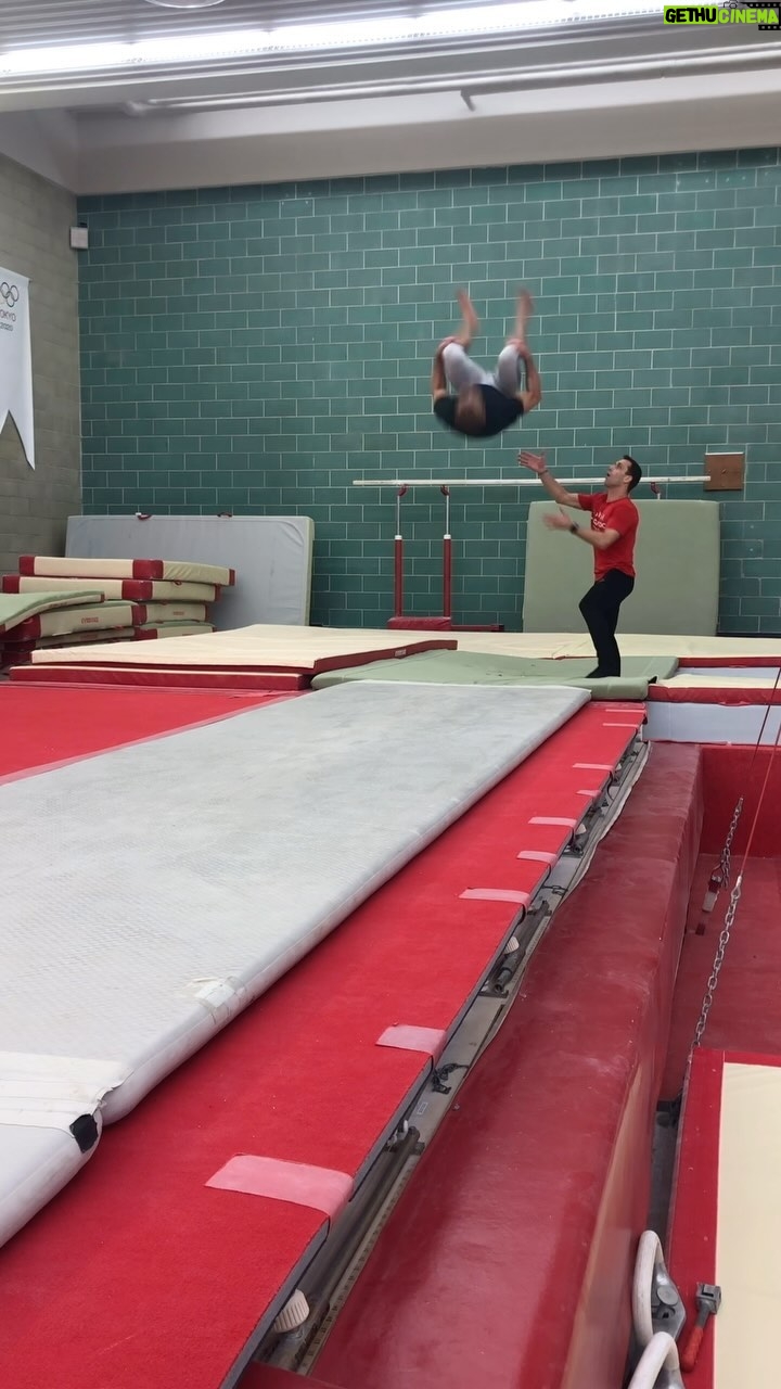 Georges St-Pierre Instagram - A look back at one of the scariest stunts I used to do in training. I don’t think I will ever try to do it again. 😱Double Tuck Flip.