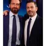 Gerard Butler Instagram - Last night shooting the shit with @JimmyKimmel. I had a big job on #AngelHasFallen making sure the legends @MorganFreeman and Nick Nolte were taken care of. Check out the clip in my Story to hear about the crazy stunts @Ric.Roman.Waugh put us through. In theaters in one week!