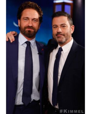 Gerard Butler Instagram - Last night shooting the shit with @JimmyKimmel. I had a big job on #AngelHasFallen making sure the legends @MorganFreeman and Nick Nolte were taken care of. Check out the clip in my Story to hear about the crazy stunts @Ric.Roman.Waugh put us through. In theaters in one week!