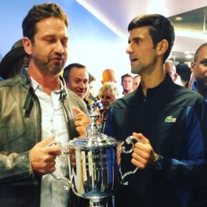 Gerard Butler Instagram - This is Sparta !!!! So proud of my boy Novak winning the US Open tonight. There are few warriors like this man. He’s been inspired by Leonidas for years so this has become our good luck war cry. All I can say is thank God he wasn’t playing Andy Murray 🤪😱🙈🇷🇸🏴󠁧󠁢󠁳󠁣󠁴󠁿