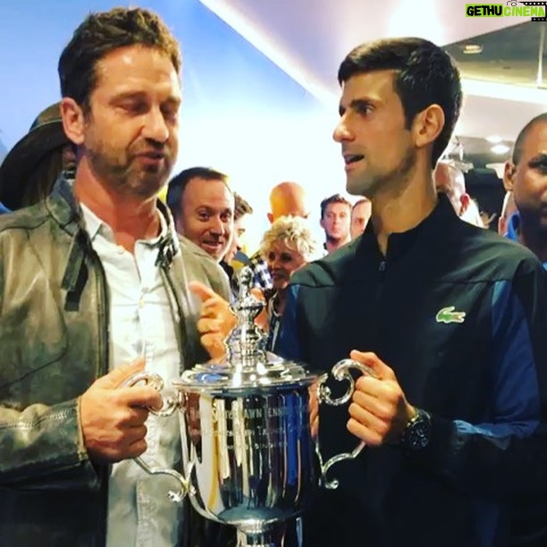 Gerard Butler - 199.1K Likes - This is Sparta !!!! So proud of my boy Novak winning the US Open tonight. There are few warriors like this man. He’s been inspired by Leonidas for years so this has become our good luck war cry. All I can say is thank God he wasn’t playing Andy Murray 🤪😱🙈🇷🇸🏴