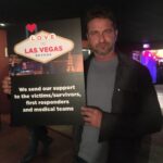 Gerard Butler Instagram – Last night I went to a National Compassion Fund event for victims of the Las Vegas shooting. I met many of their family members – such amazing people. @JuddApatow and @AdamSandler brought comic relief and made it one of the most heartbreaking yet funniest nights of my life. Every penny raised goes to the Las Vegas victims, so donate if you can. Go to the link in my bio or text Vegas to 20222 to give $10.