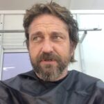 Gerard Butler Instagram – The shave in action. Consider myself trimmed, finally.