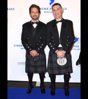Gerard Butler Instagram - An honor to receive the @CinemaForPeace award for my work with @MarysMeals. But the guy who deserves it is the other kilt-wearing Scot – Magnus MacFarlane-Barrow, their Founder and CEO. I am in awe of what my brother Magnus has created and their daily impact on more than 1.6 million children around the globe.