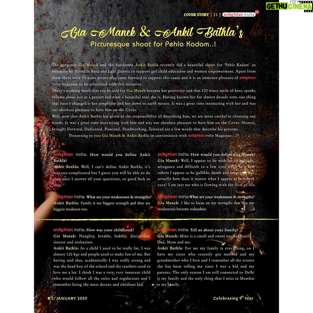 Giaa Manek Instagram - Enlighten India Magazine Jan 2019 🌟