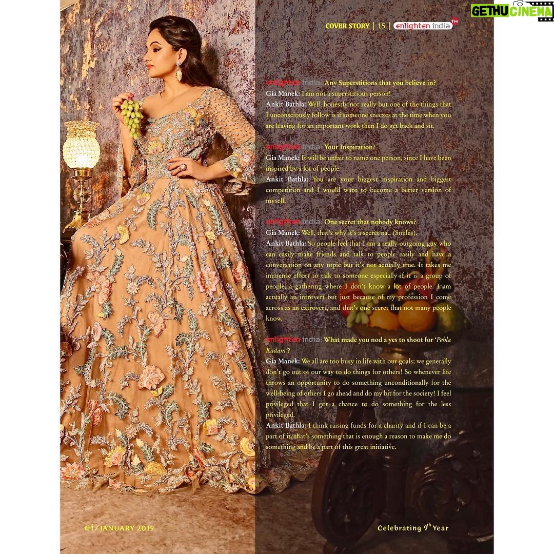 Giaa Manek Instagram - Enlighten India Magazine Jan 2019 🌟