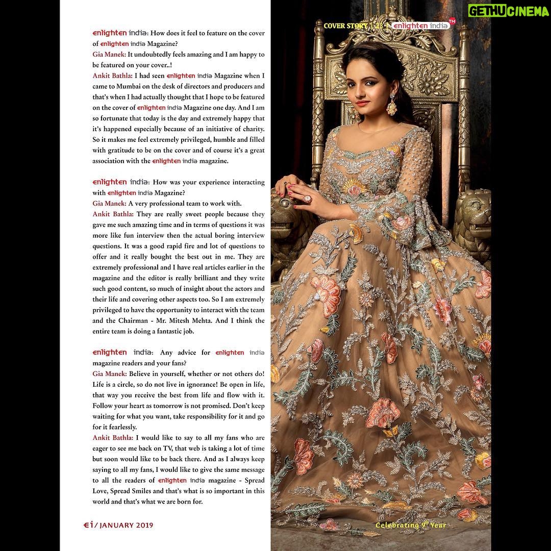 Giaa Manek Instagram - Enlighten India Magazine Jan 2019 🌟