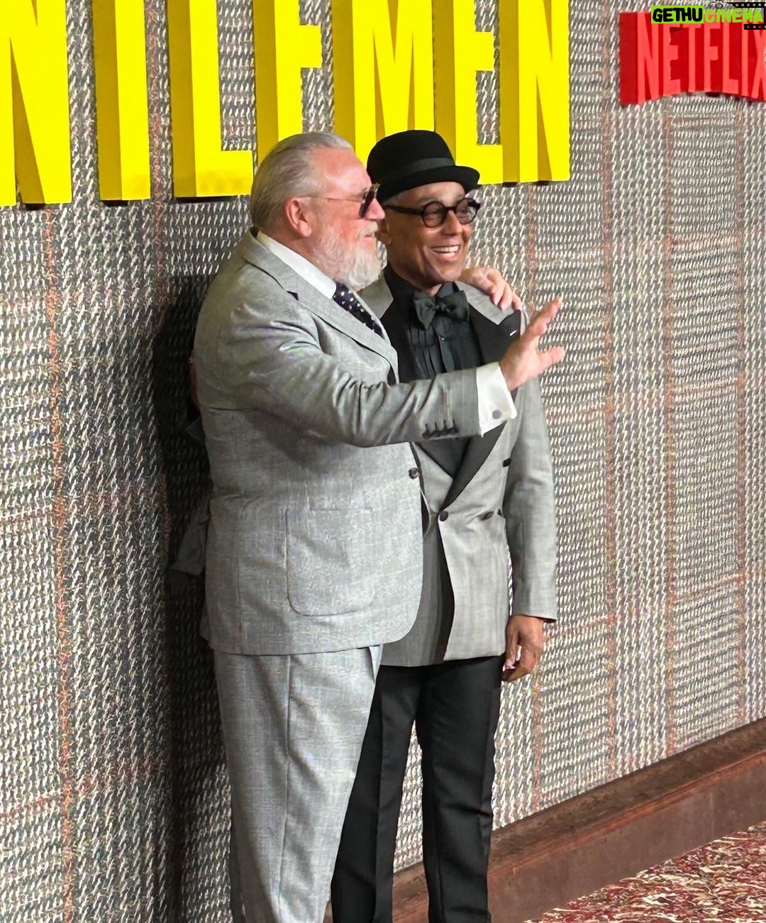 Giancarlo Esposito Instagram - A true Great Britain Hollywood premiere of THE GENTLEMEN! It was great to feel the audience reaction and fervor for this #GuyRitchie classic! Netflix did it right in proper British style! #TheGentlemen premieres TOMORROW on @netflix. πππ½ Also, love my double trouble jacket by @acustom! Made me feel like a proper English gentleman! High Lapel! High and tight!