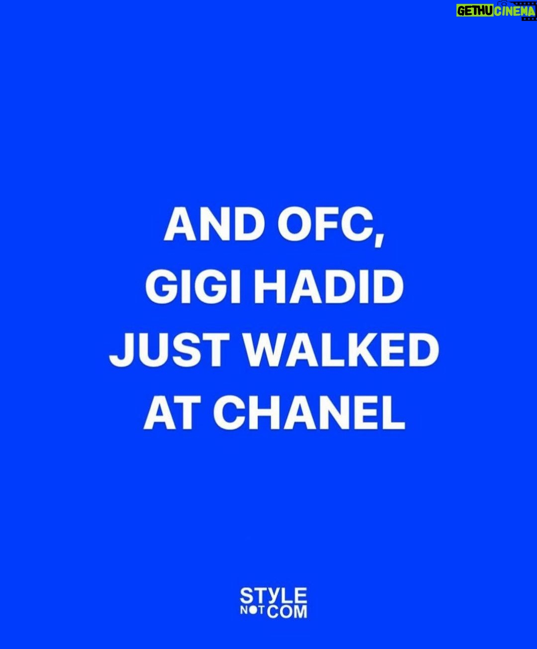 Gigi Hadid Instagram - Merci merci merci 🖤 to the teams at @chanelofficial @miumiu @isabelmarant, every time back with you all is a blessing. Big love 🥐