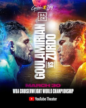 Gilberto Ramírez Instagram - 👑 WBA CRUISERWEIGHT SUPER WORLD CHAMPIONSHIP: Champion Arsen Goulamirian makes his US Debut and defends his title 🆚 Zurdo Ramirez who hopes to be the first 🇲🇽 Mexican Cruiserweight Champion on March 30th. Don’t miss this clash of titans presented in association with Y12! Ticket info and undercard announcement coming 🔜 !

#GoulamirianZurdo | LIVE on DAZN March 30