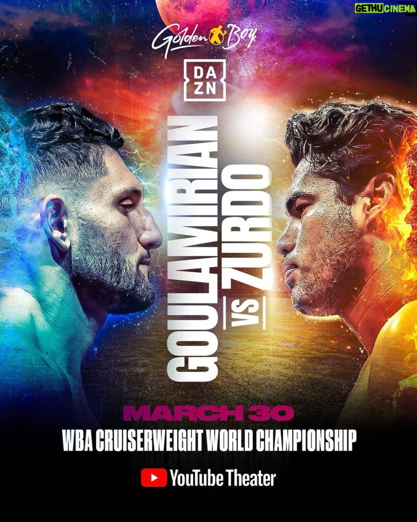 Gilberto Ramírez Instagram - 👑 WBA CRUISERWEIGHT SUPER WORLD CHAMPIONSHIP: Champion Arsen Goulamirian makes his US Debut and defends his title 🆚 Zurdo Ramirez who hopes to be the first 🇲🇽 Mexican Cruiserweight Champion on March 30th. Don’t miss this clash of titans presented in association with Y12! Ticket info and undercard announcement coming 🔜 ! #GoulamirianZurdo | LIVE on DAZN March 30 YouTube Theater