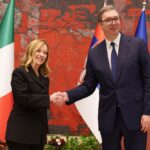 Giorgia Meloni Instagram - Belgrado, incontro con il Presidente della Repubblica di Serbia, Aleksandar Vučić. @buducnostsrbijeav Sui miei account social, la diretta delle dichiarazioni congiunte alla stampa.