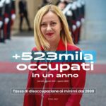 Giorgia Meloni Instagram - Favorire le condizioni per chi crea lavoro è il faro della nostra azione di Governo e sono felice della fiducia che le imprese stanno riponendo in noi. I nuovi dati sull’occupazione, diffusi dall’Istat, ci incoraggiano a fare ancora di più. Avanti così per far correre l’Italia.