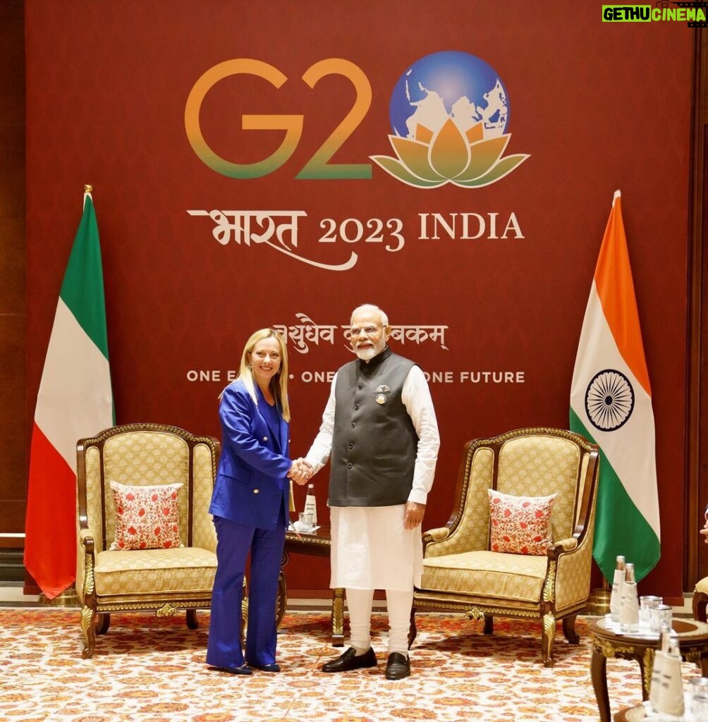 Giorgia Meloni Instagram - Ringrazio il Primo Ministro dell'India @narendramodi per la sua gestione di questa Presidenza #G20, che ha proposto un'agenda ambiziosa sulle sfide globali. Abbiamo lavorato insieme per assicurare il successo di questo Vertice e continueremo a coordinarci nei rapporti bilaterali e anche in vista della Presidenza italiana del G7.