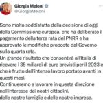 Giorgia Meloni Instagram - Continueremo a lavorare in questa direzione nell'interesse dei nostri cittadini, delle nostre famiglie e delle nostre imprese.