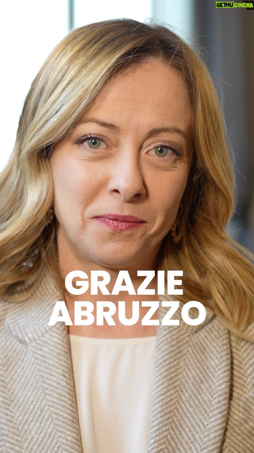 Giorgia Meloni Instagram - Grazie Abruzzo!
