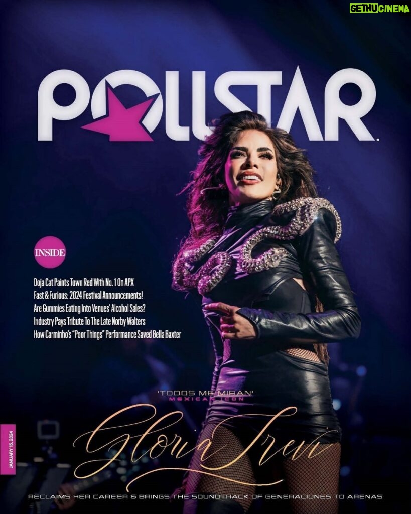Gloria Trevi Instagram - Estamos en portada de la revista @pollstar_official en su edición de enero. ⭐️ ¡Gracias!