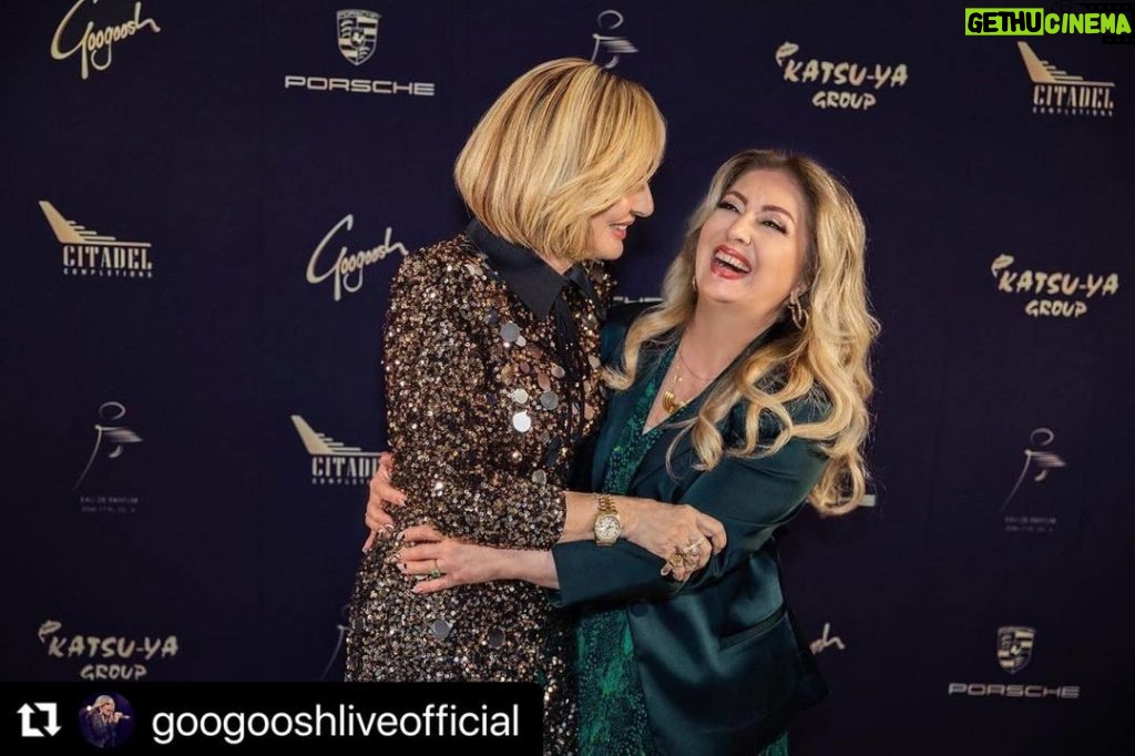 Googoosh Instagram - #Repost @googooshliveofficial ・・・ A beautiful moment with the legendary @leilaforouhar captured by the amazing photographer @hamidmoslehiphotography at Googoosh’s exclusive perfume launch party in Los Angeles. Exclusive footage from this event will be posted on @googoosh 🔜 @googoosh #leilaforouhar #launchparty #perfume