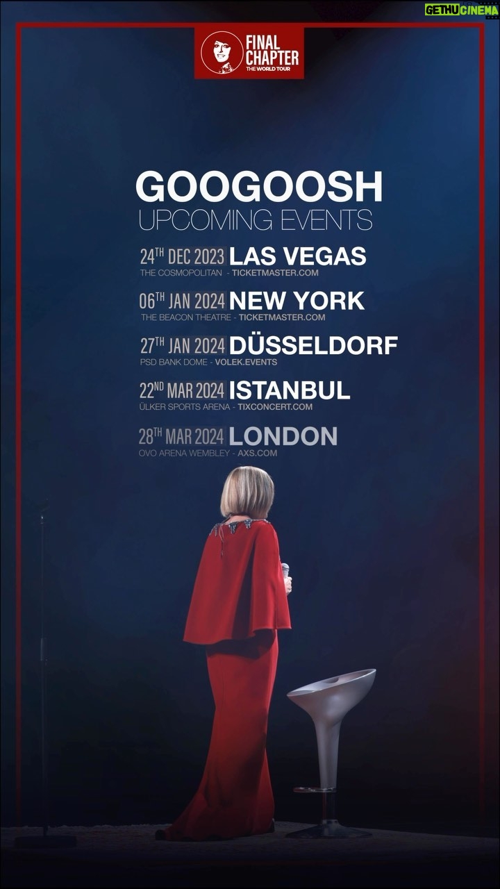 Googoosh Instagram - #FinalChapter 🌎 تور جهانی فصل آخر #گوگوش