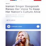 Googoosh Instagram - www.npr.org 📻 Singer Googoosh has been called "The Voice of Iran," but in 1979 her voice was silenced by the Islamic Revolution. This year, she's celebrating 21 years since she broke that silence, with a new album and a tour of North America that stops next in Washington, D.C. on Oct. 2. Interviewed in California a few days before the start of her tour, she says there's one reason she wants to continue singing in Farsi for the young generation: "Because I love my country." @tejarocho / @npr @virasb @pinkmartini Washington D.C.