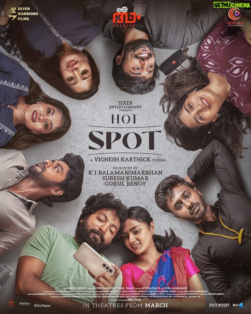 Gouri G Kishan Instagram - My next in Tamil ✨ Hottest spot gets more hotter !!! Get Ready to be immersed in a modern tale of youth 👦🏻👧🎯❤ #HotSpot First look - A cinema by @vignesh_karthick88 presented by @sixerentertainment @kalaiyarasananbu @sofia.sof.official @iamsandy_off @abhirami_official @jananihere_ @gokul_benoy