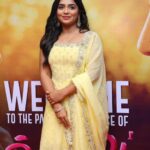 Gouri G Kishan Instagram - Senthazhini 💛✨ Glimpses from #AdiyaeTrailerLaunch last evening. Thank you for all the love for our trailer and songs 🥰 hearts are full. Link in bio ✨ Styled by @vynod.sundar Wearing @sameenasofficial @rimliboutique MUAH @rubyandroniartistry @renuka_makeup_and_hairstylist Photos by @ashokmak_photography Chennai, India