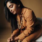 Gouri G Kishan Instagram - 👀🤎 Styling @joe_elize_joy Photography @ajith.me.non MUAH @makeup_by_shibinantony Location @tinyturtle.media Outfit @trinetr_design_studio Jewellery @titli.flutteringwings Shoot Cordinator @jubin_vincent