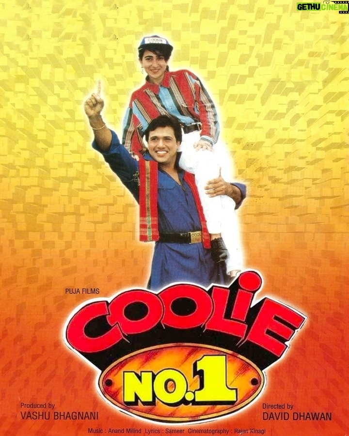 Govinda - 84.5K Likes - “ Duniya mera ghar hai, bus stand mera adda hai, jab mann kare aa jana, Raju mera naam hai ... aur pyar se log mujhe bulate hain ... Coolie No.1 ! ☝🏻🙏🏻😉🕺🏻❤️ #Celebrating #25 #Years #of #coolieno1 @poojafilms @therealkarismakapoor