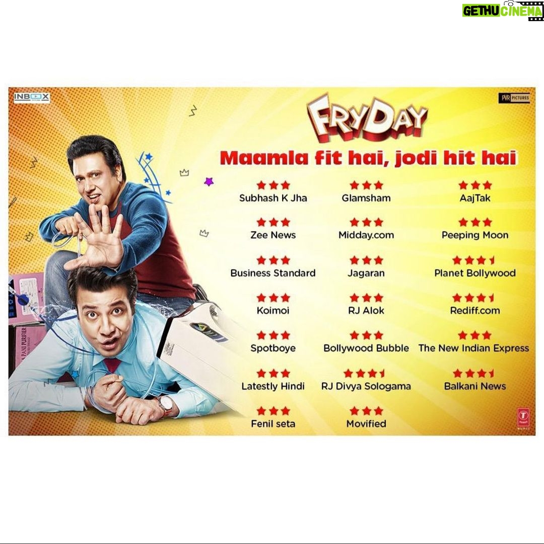 Govinda Instagram - And FRYDAY turns a year older. It’s been 1 year since FRYDAY released. Had certainly most fun on this one with The Entire Team and my Director Abhishek Dogra♥️. #1yearofFryday