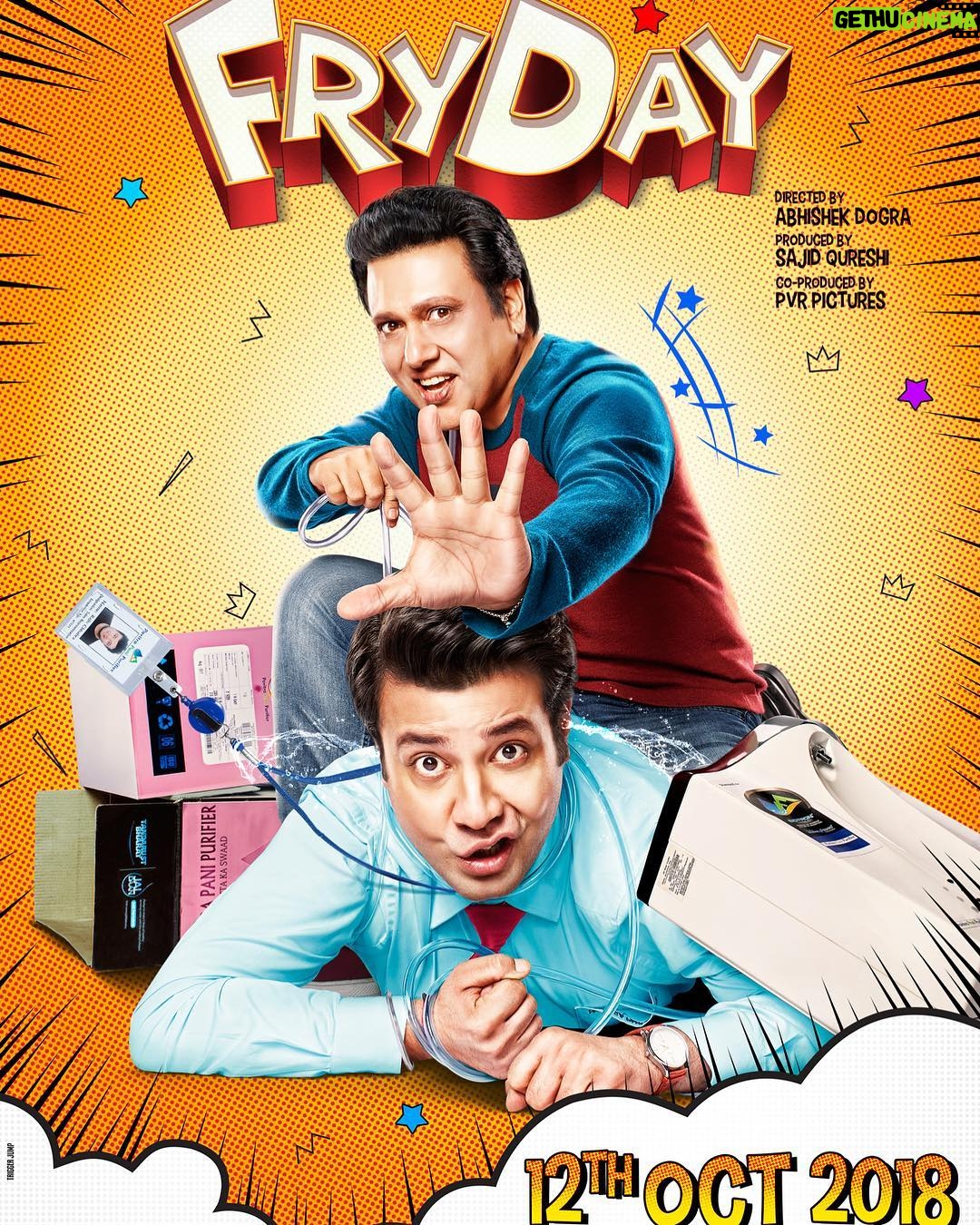 Govinda Instagram - Kickstart this Janmashtami with me and my saala, @fukravarun! Maza hoga dugna with #FRYDAY, releasing 12th October 2018! @abhishekdogra83 @inboxpictures @diganganasuryavanshi #GovindaAalaRe