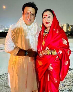 Govinda Instagram - Respect and never-ending love make the relationship lasts forever. Wishing you all a very Happy Karwa Chauth with my one and only.